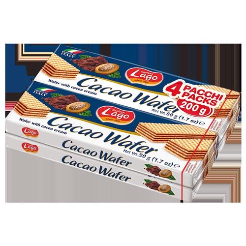 WAFERS MULTIPACK CACAO PZ.4 X 32 LAGO